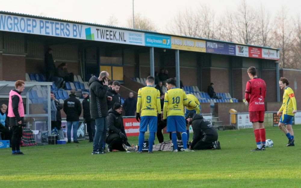 Wedstrijd Dauwendaele - Zaamslag na blessure speler definitief gestaakt