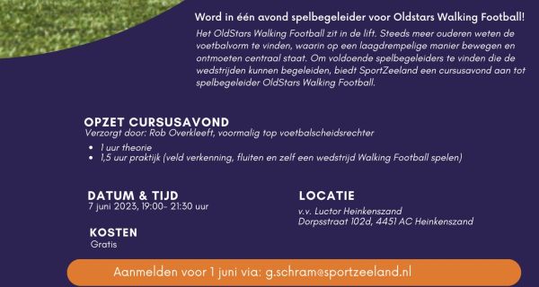 Cursus spelbegeleider walking football